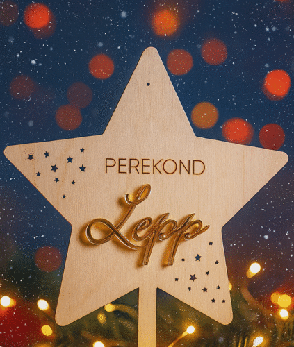 Nimeline jõulutäht – personaalne kuusetipu kaunistus kuldsest või hõbedasest akrüülist