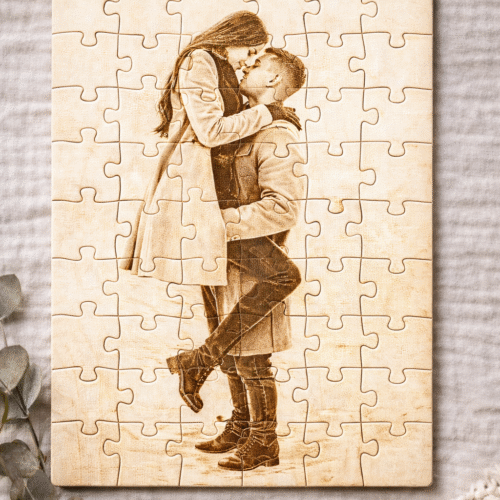 puidust pusle, fotokingitus, lasergraveering, pulmad, sõbrapäev, aastapäev, isikupärane kingitus, woodyart